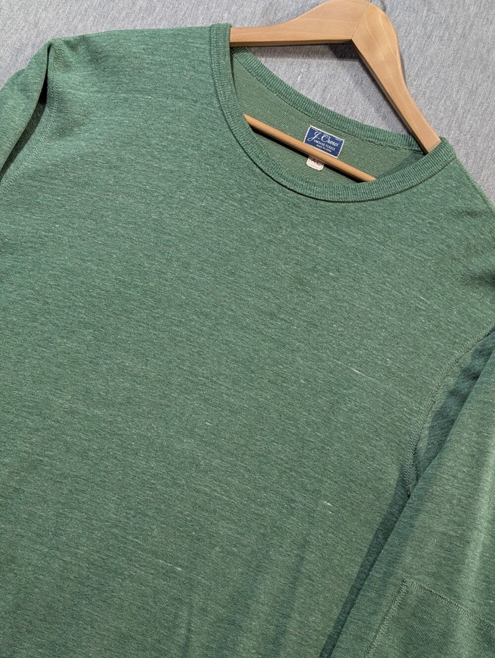 J. Crew Vintage Fleece Sweater Men's XL Green Crewneck Pullover